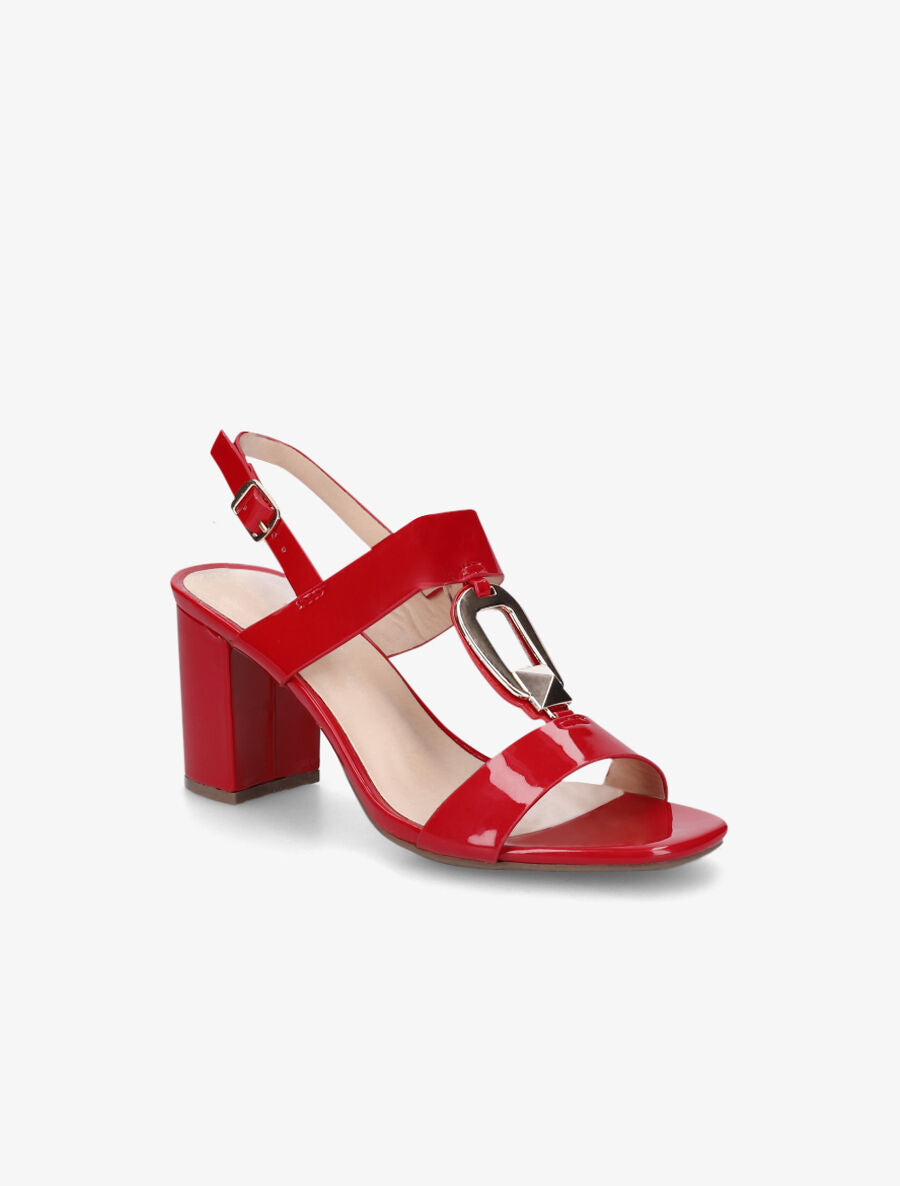 Sandales vernies à talon - Rouge - 2