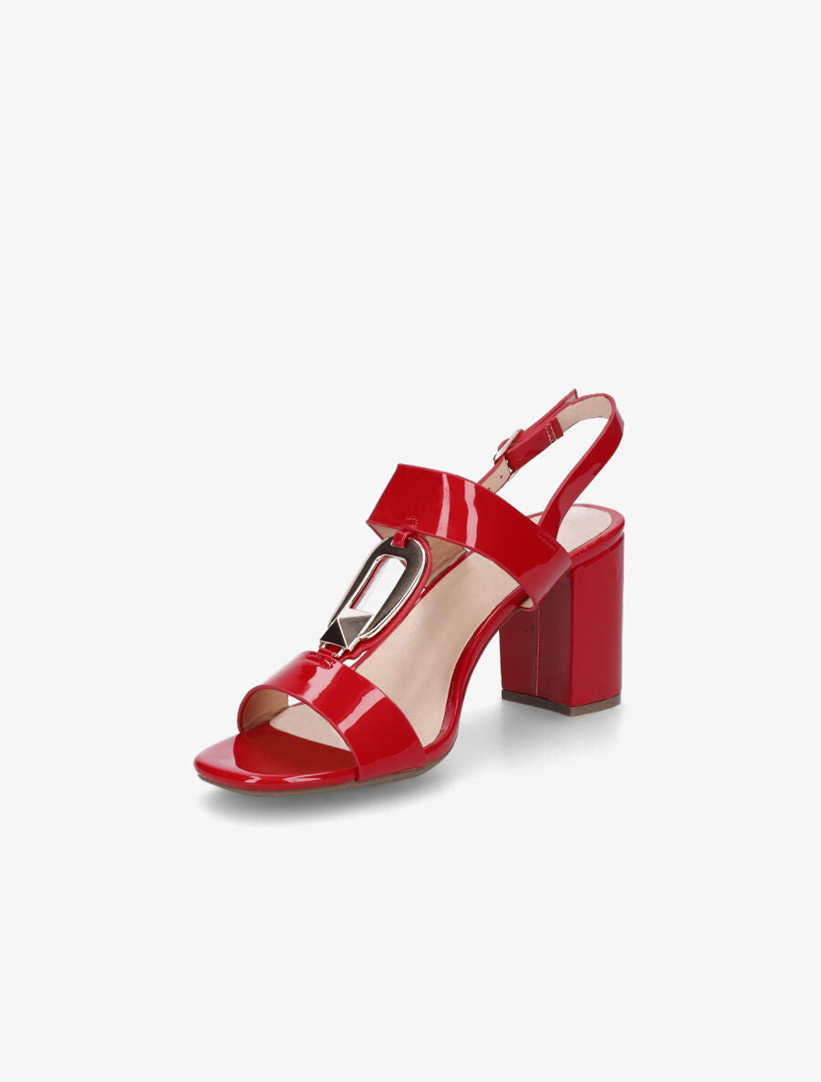 Sandales vernies à talon - Rouge - 3