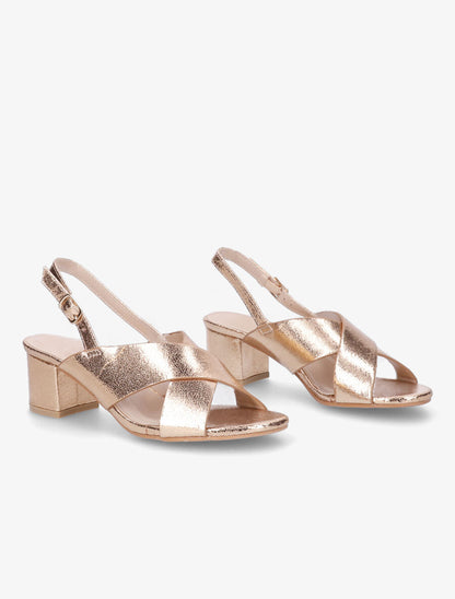 Sandales à brides croisées - Rose gold - 4