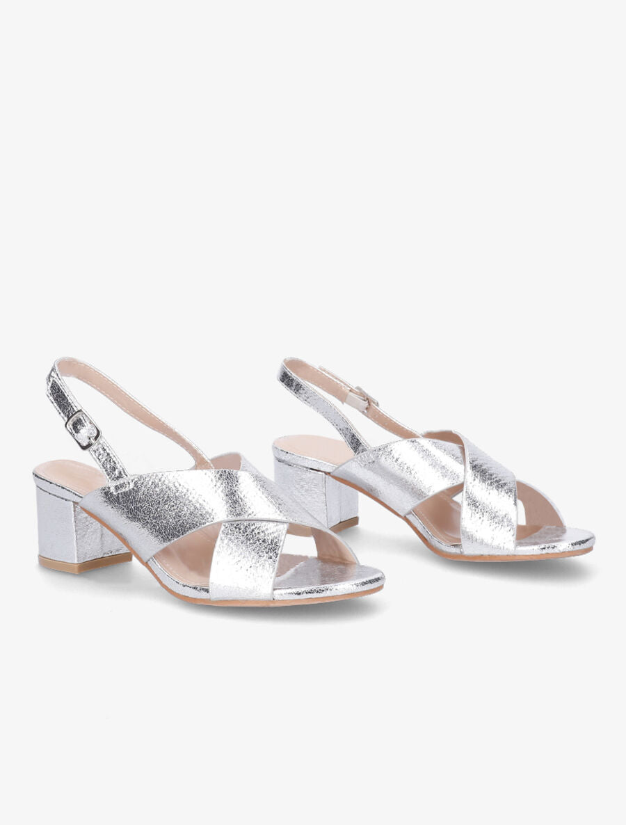 Sandales à brides croisées - Argent - 4
