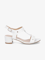 Sandales mi-hautes bride python - Blanc - 1