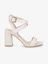 Sandales à talon et brides croisées - Beige - 5