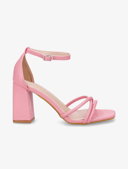 Sandales hautes à brides croisées - Rose - 1