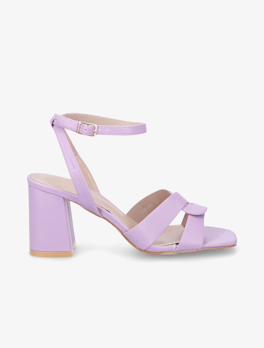 Sandales croisées à talon - Lilas - 1