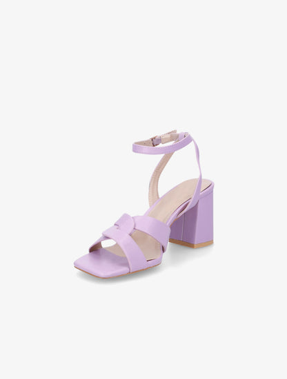 Sandales croisées à talon - Lilas - 3