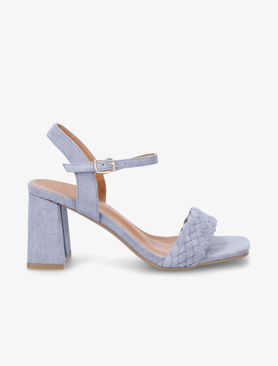 Sandales en suédine classique à bride tressée - Bleu clair - 5