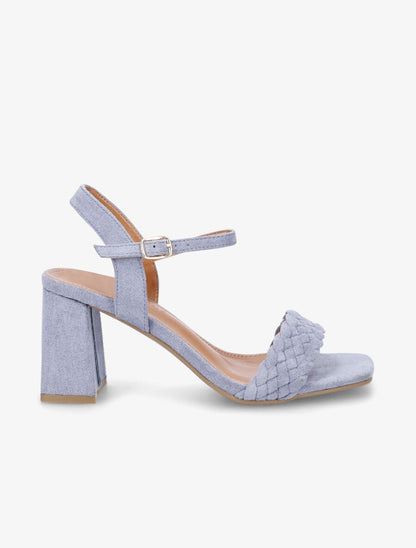 Sandales en suédine classique à bride tressée - Bleu clair - 5