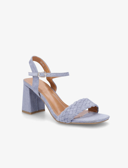 Sandales en suédine classique à bride tressée - Bleu clair - 2