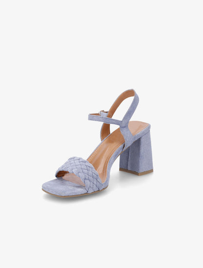Sandales en suédine classique à bride tressée - Bleu clair - 3