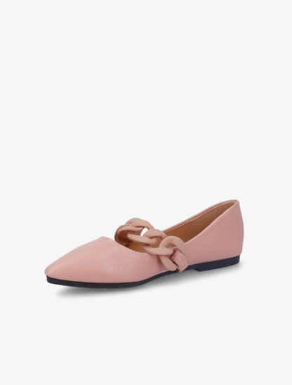 Ballerines à chaîne décorative - Rose - 3