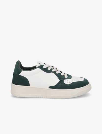 Sneakers en simili à bout rond perforé - Vert - 5