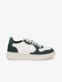 Sneakers en simili à bout rond perforé - Vert - 5