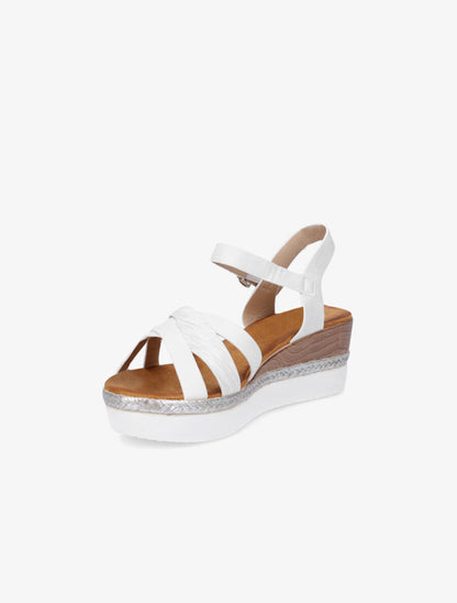 Sandales compensées irisées et croisées - Blanc - 3