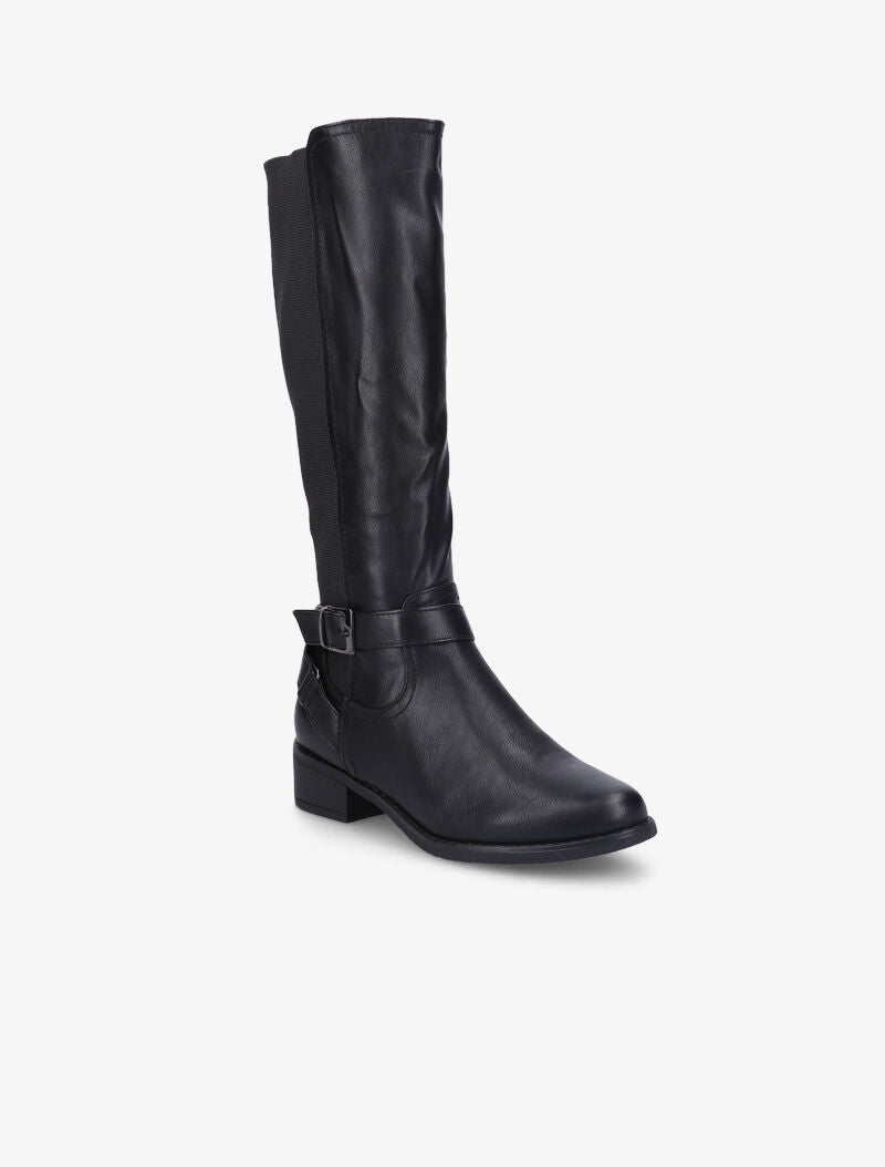Bottes cavalières à ganses élastiquées - Noir - 3