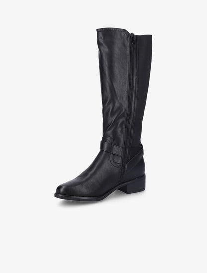 Bottes cavalières à ganses élastiquées - Noir - 4