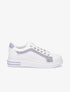 Sneakers en simili perforés à bandes pailletées - Lilas - 1