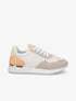 Sneakers en simili à détail métallique - Beige - 1