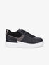 Sneakers bi-matière à détail métallique - Noir - 1