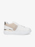 Sneakers bi-matière à détail métallique - Or - 5