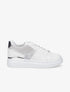 Sneakers bi-matière à détail métallique - Argent - 1