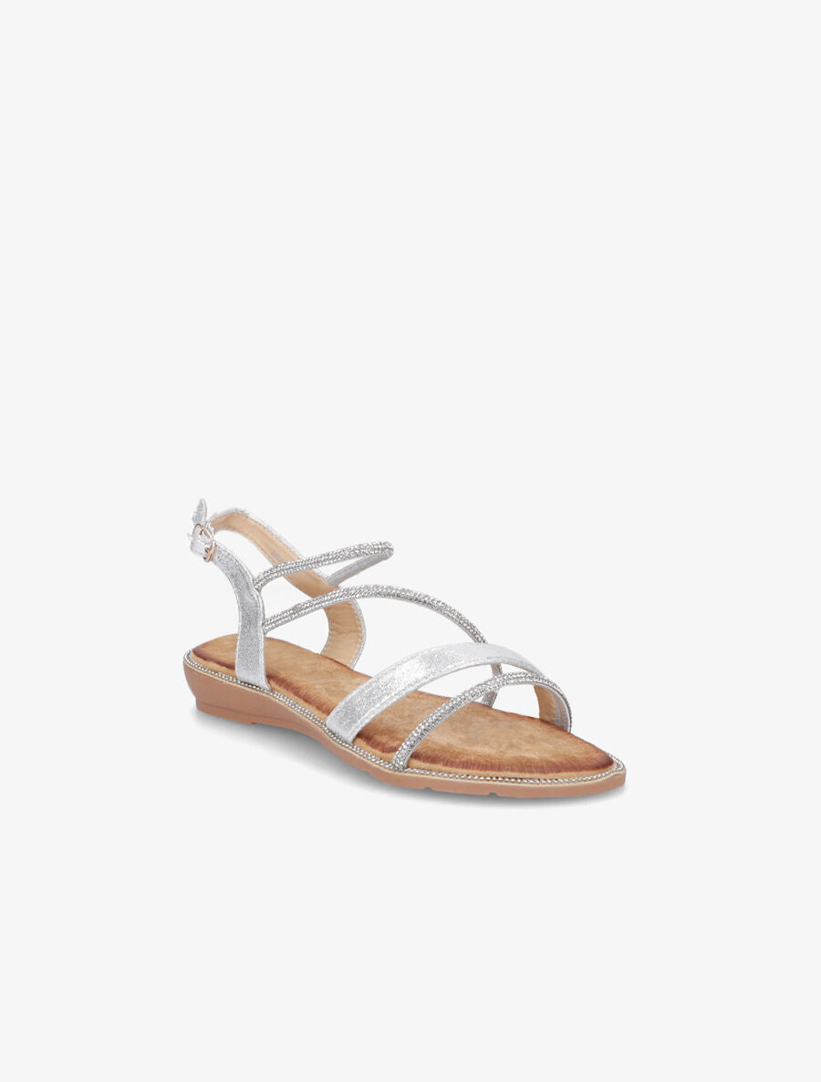 Nu-pieds en simili à strass - Argent - 2