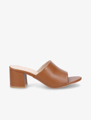 Mules basiques en simili - Camel - 1