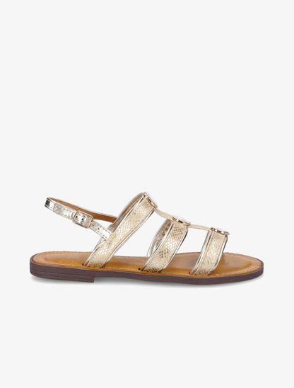 Nu-pieds effet python à bijoux - Or - 5