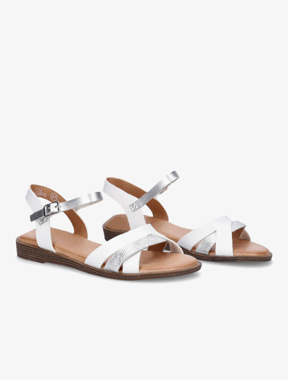 Nu-pieds à brides texturées - Blanc - 4