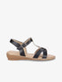 Sandales semi-compensées à bride en T - Noir - 5