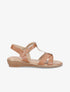 Sandales semi-compensées à bride en T - Camel - 5