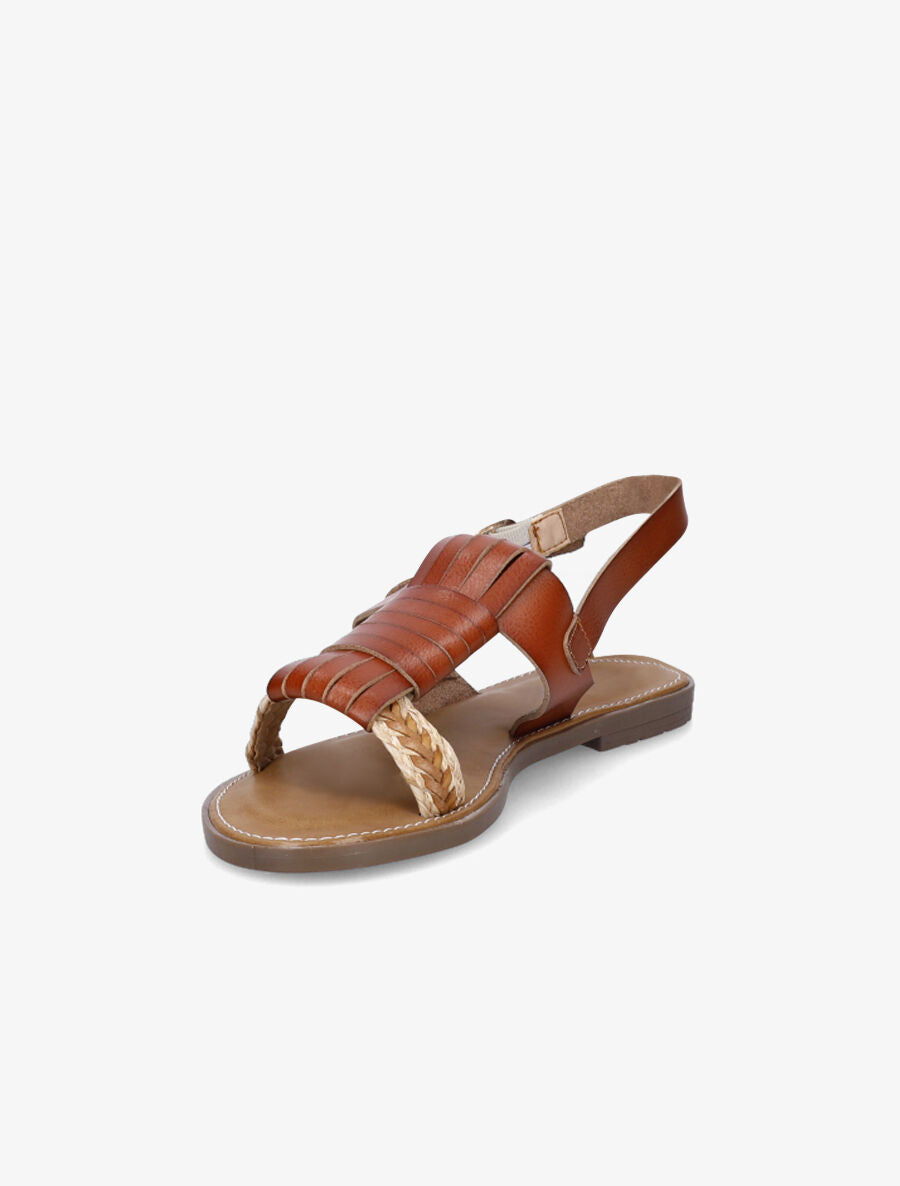 Nu-pieds à tresse en raphia - Marron - 3