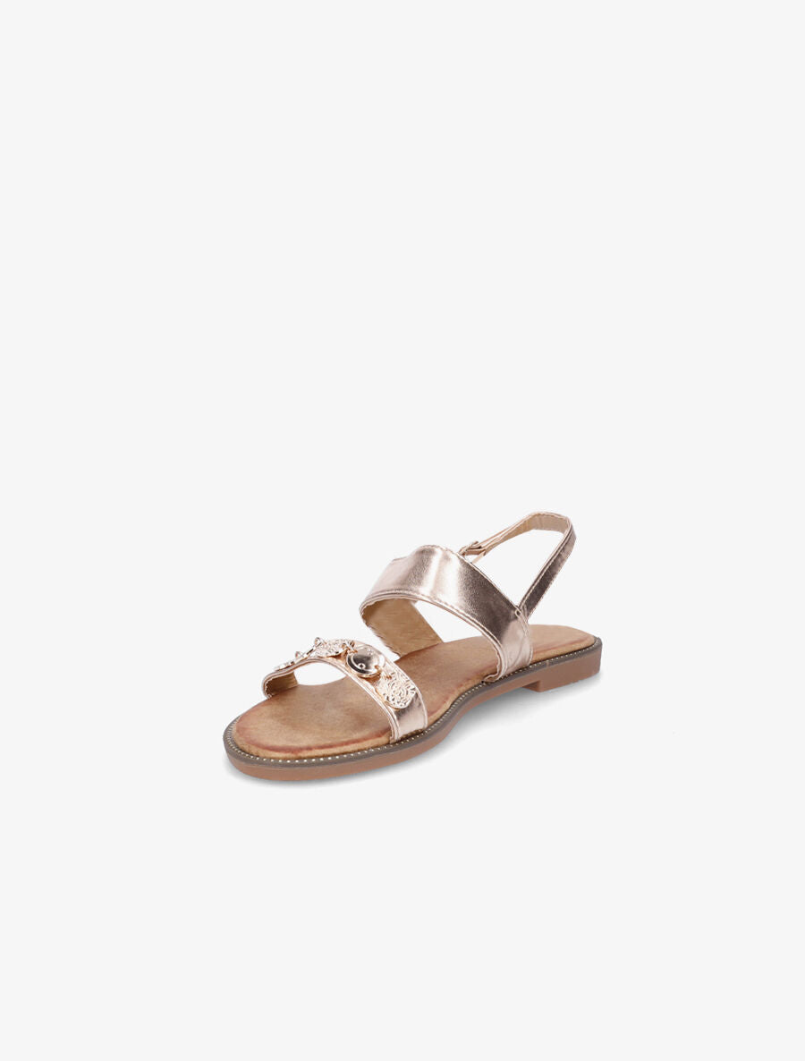 Nu-pieds en simili à empiècement bijoux - Rose gold - 3