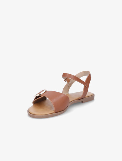 Nu-pieds en simili à bride à boucle - Camel - 3