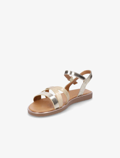 Nu-pieds croco irisés - Or - 3