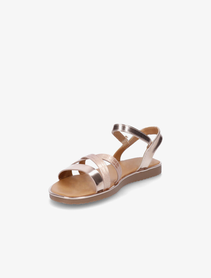Nu-pieds croco irisés - Rose gold - 3