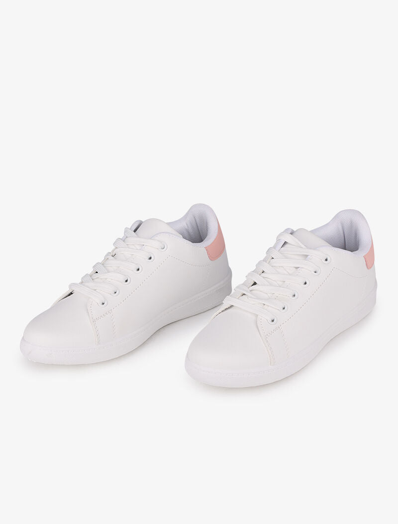 Sneakers à contrefort contrastant - Rose - 4