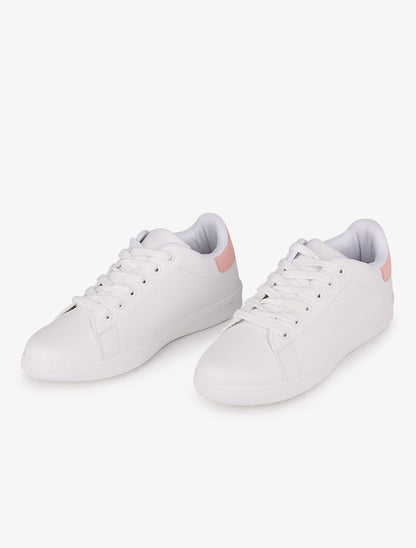Sneakers à contrefort contrastant - Rose - 4