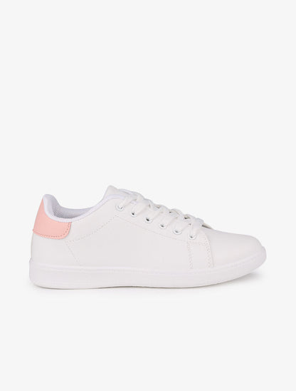 Sneakers à contrefort contrastant - Rose - 1