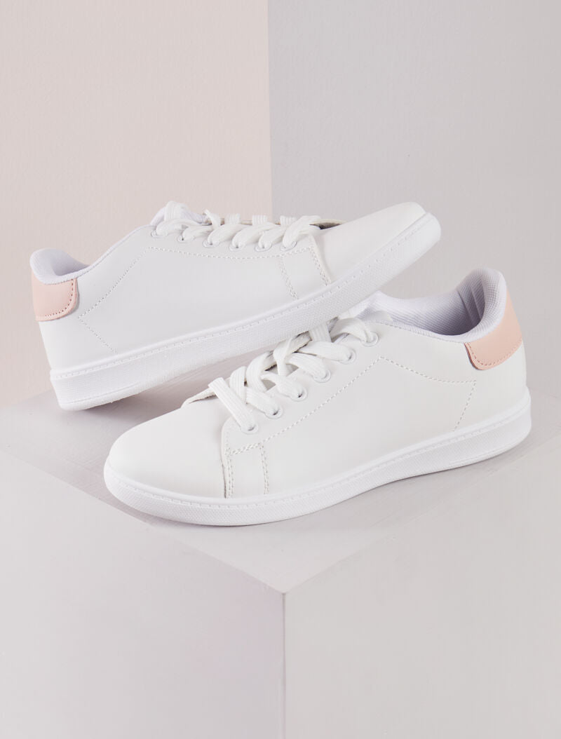 Sneakers à contrefort contrastant - Rose - 5