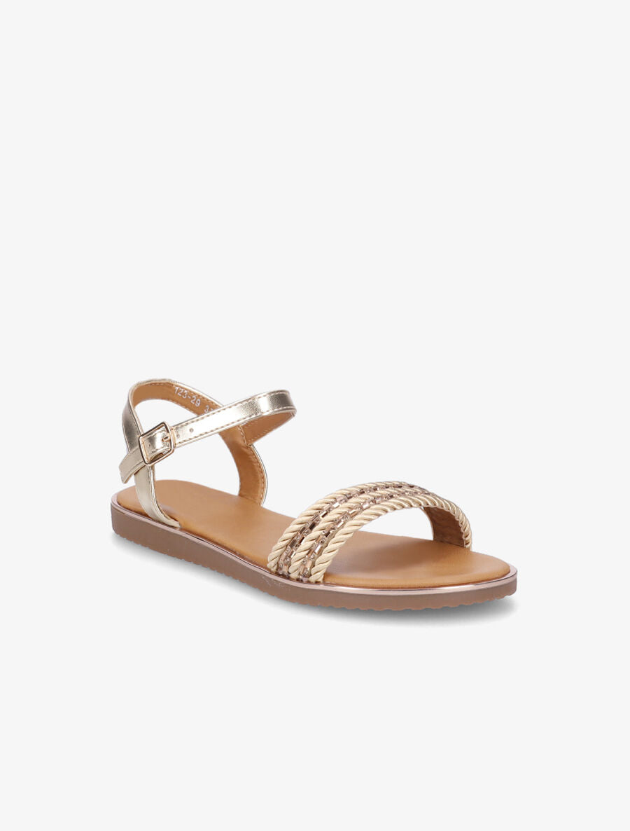 Nu-pieds à bride à strass - Or - 2