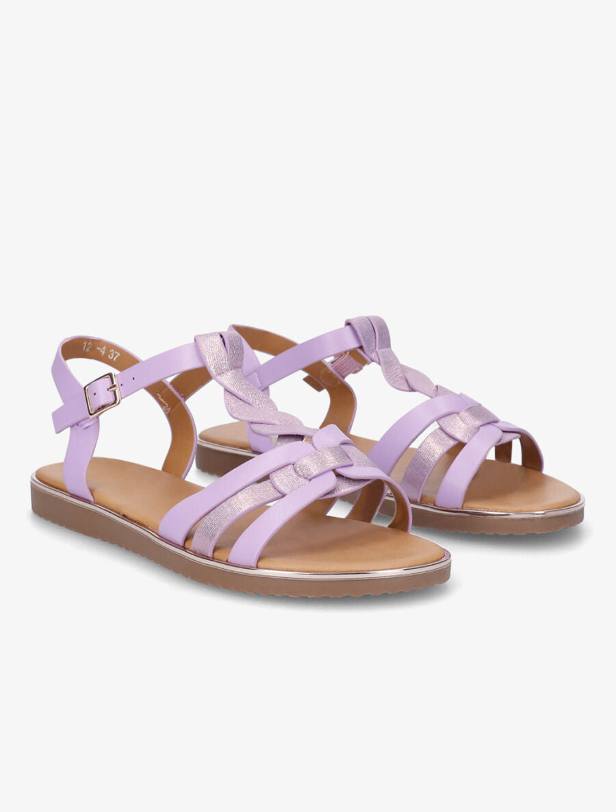 Nu-pieds torsadés et irisés - Lilas - 4