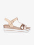 Sandales compensées en simili - Rose gold - 1