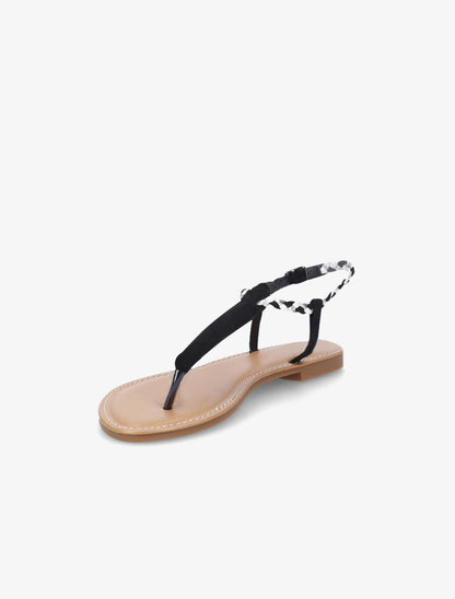 Nu-pieds tressés en suédine - Noir - 4