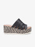 Mules compensées ajourées en simili - Noir - 1