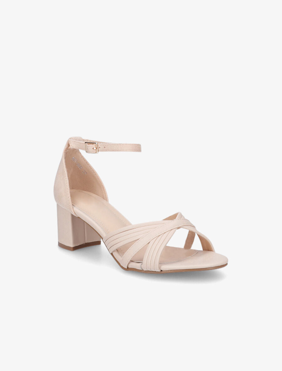 Sandales mi-haute bi-matière - Beige - 2