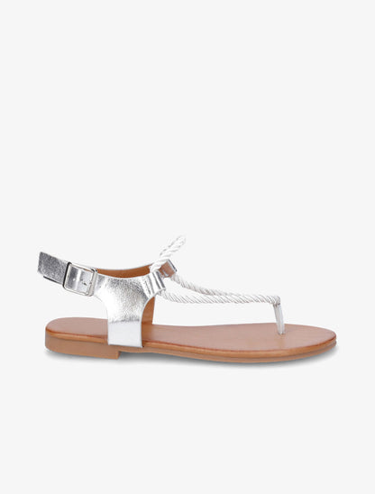Nu-pieds lanières en corde - Argent - 1