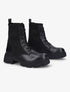 Bottines en simili à semelle crantée - Noir - 1