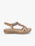 Nu-pieds brodés à strass - Beige - 1