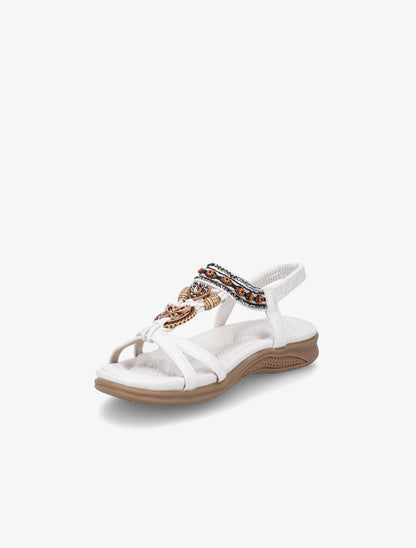 Nu-pieds brodés à strass - Blanc - 3