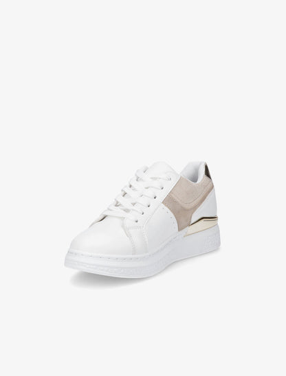 Sneakers à bandes irisées et semelle à détail métallique - Beige - 3